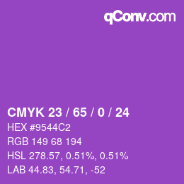 カラーコード: CMYK 23 / 65 / 0 / 24 | qconv.com