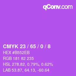 Color code: CMYK 23 / 65 / 0 / 8 | qconv.com