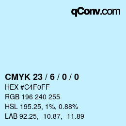 Color code: CMYK 23 / 6 / 0 / 0 | qconv.com