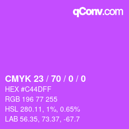 Color code: CMYK 23 / 70 / 0 / 0 | qconv.com