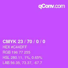 Color code: CMYK 23 / 70 / 0 / 0 | qconv.com