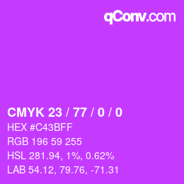 Código de color: CMYK 23 / 77 / 0 / 0 | qconv.com