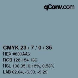 Color code: CMYK 23 / 7 / 0 / 35 | qconv.com