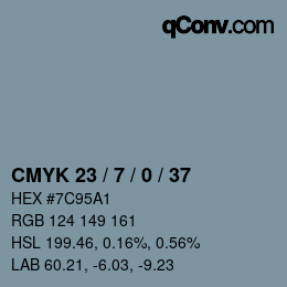 カラーコード: CMYK 23 / 7 / 0 / 37 | qconv.com