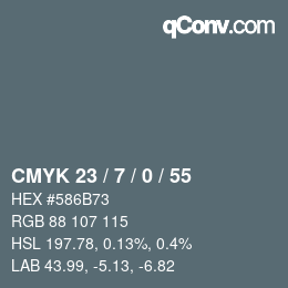 Color code: CMYK 23 / 7 / 0 / 55 | qconv.com