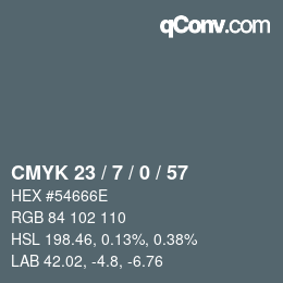 Color code: CMYK 23 / 7 / 0 / 57 | qconv.com