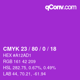 Código de color: CMYK 23 / 80 / 0 / 18 | qconv.com
