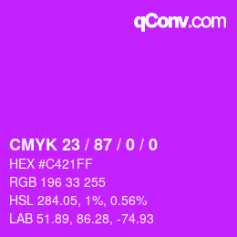 カラーコード: CMYK 23 / 87 / 0 / 0 | qconv.com