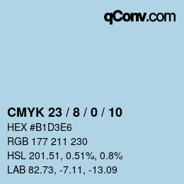 颜色代码: CMYK 23 / 8 / 0 / 10 | qconv.com