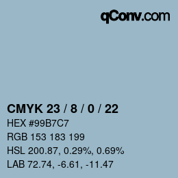 カラーコード: CMYK 23 / 8 / 0 / 22 | qconv.com