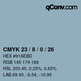 Color code: CMYK 23 / 8 / 0 / 26 | qconv.com