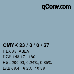 Farbcode: CMYK 23 / 8 / 0 / 27 | qconv.com