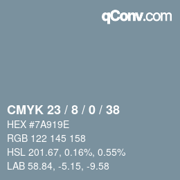 Color code: CMYK 23 / 8 / 0 / 38 | qconv.com