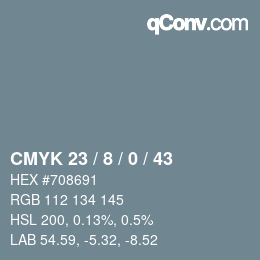 Color code: CMYK 23 / 8 / 0 / 43 | qconv.com