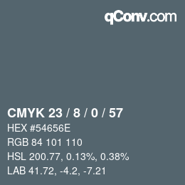 Color code: CMYK 23 / 8 / 0 / 57 | qconv.com