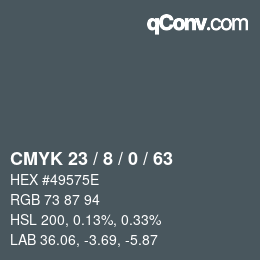 カラーコード: CMYK 23 / 8 / 0 / 63 | qconv.com