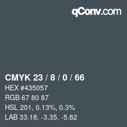 Color code: CMYK 23 / 8 / 0 / 66 | qconv.com