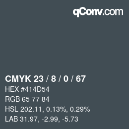 Color code: CMYK 23 / 8 / 0 / 67 | qconv.com