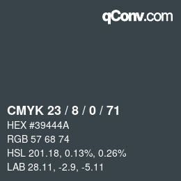 Farbcode: CMYK 23 / 8 / 0 / 71 | qconv.com