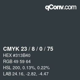 Color code: CMYK 23 / 8 / 0 / 75 | qconv.com