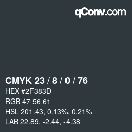 颜色代码: CMYK 23 / 8 / 0 / 76 | qconv.com
