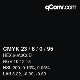 Color code: CMYK 23 / 8 / 0 / 95 | qconv.com