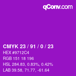 Color code: CMYK 23 / 91 / 0 / 23 | qconv.com