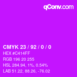 カラーコード: CMYK 23 / 92 / 0 / 0 | qconv.com