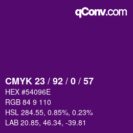 颜色代码: CMYK 23 / 92 / 0 / 57 | qconv.com