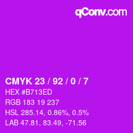 カラーコード: CMYK 23 / 92 / 0 / 7 | qconv.com
