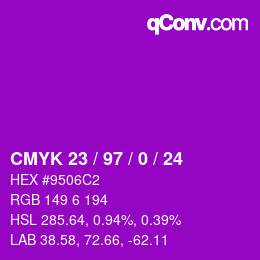 Color code: CMYK 23 / 97 / 0 / 24 | qconv.com