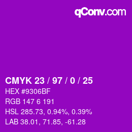 Color code: CMYK 23 / 97 / 0 / 25 | qconv.com