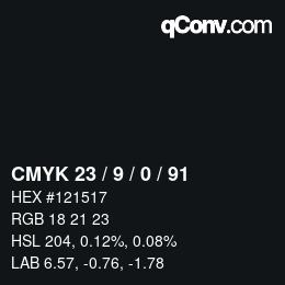 Color code: CMYK 23 / 9 / 0 / 91 | qconv.com