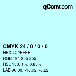 カラーコード: CMYK 24 / 0 / 0 / 0 | qconv.com
