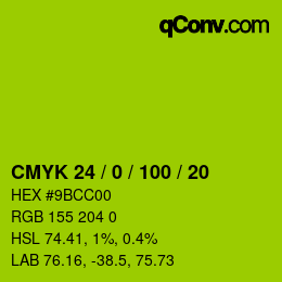 Color code: CMYK 24 / 0 / 100 / 20 | qconv.com