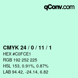 Color code: CMYK 24 / 0 / 11 / 1 | qconv.com