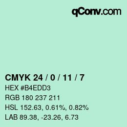カラーコード: CMYK 24 / 0 / 11 / 7 | qconv.com