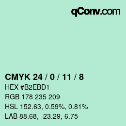 カラーコード: CMYK 24 / 0 / 11 / 8 | qconv.com