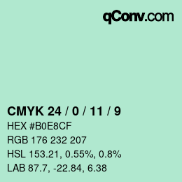 颜色代码: CMYK 24 / 0 / 11 / 9 | qconv.com