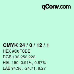 Color code: CMYK 24 / 0 / 12 / 1 | qconv.com