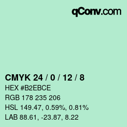 カラーコード: CMYK 24 / 0 / 12 / 8 | qconv.com