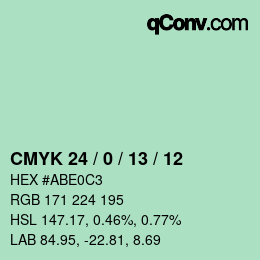 カラーコード: CMYK 24 / 0 / 13 / 12 | qconv.com