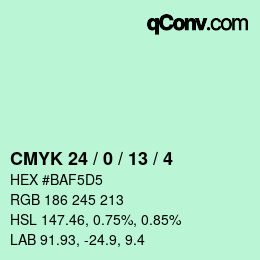 Color code: CMYK 24 / 0 / 13 / 4 | qconv.com