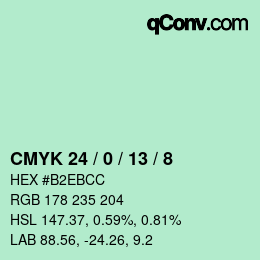 カラーコード: CMYK 24 / 0 / 13 / 8 | qconv.com