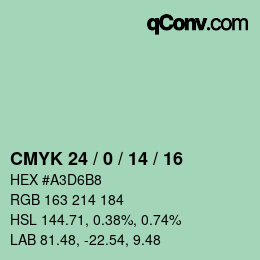 カラーコード: CMYK 24 / 0 / 14 / 16 | qconv.com
