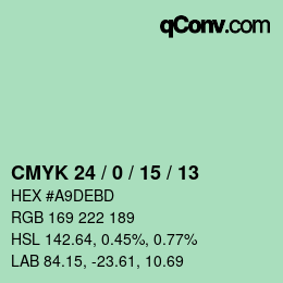 Color code: CMYK 24 / 0 / 15 / 13 | qconv.com