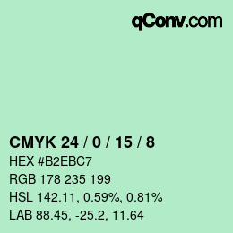 Color code: CMYK 24 / 0 / 15 / 8 | qconv.com