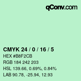 カラーコード: CMYK 24 / 0 / 16 / 5 | qconv.com