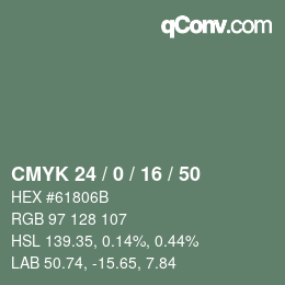 Color code: CMYK 24 / 0 / 16 / 50 | qconv.com
