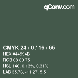 颜色代码: CMYK 24 / 0 / 16 / 65 | qconv.com